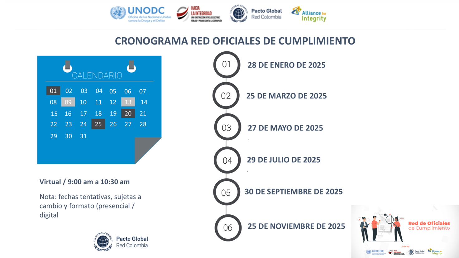 Cronograma mesa lucha contra la corrupción 2025